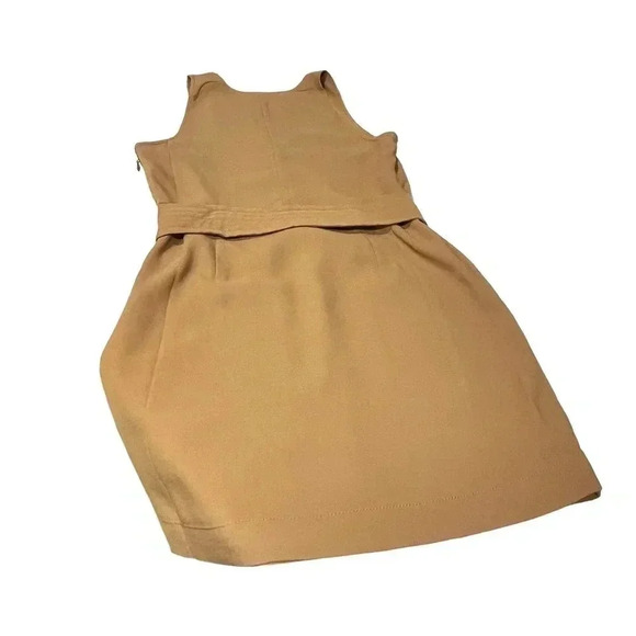 JOIE Puck Tie Waist Lined Keyhole Crepe Mini Dress in Oak Size S - Picture 8 of 12